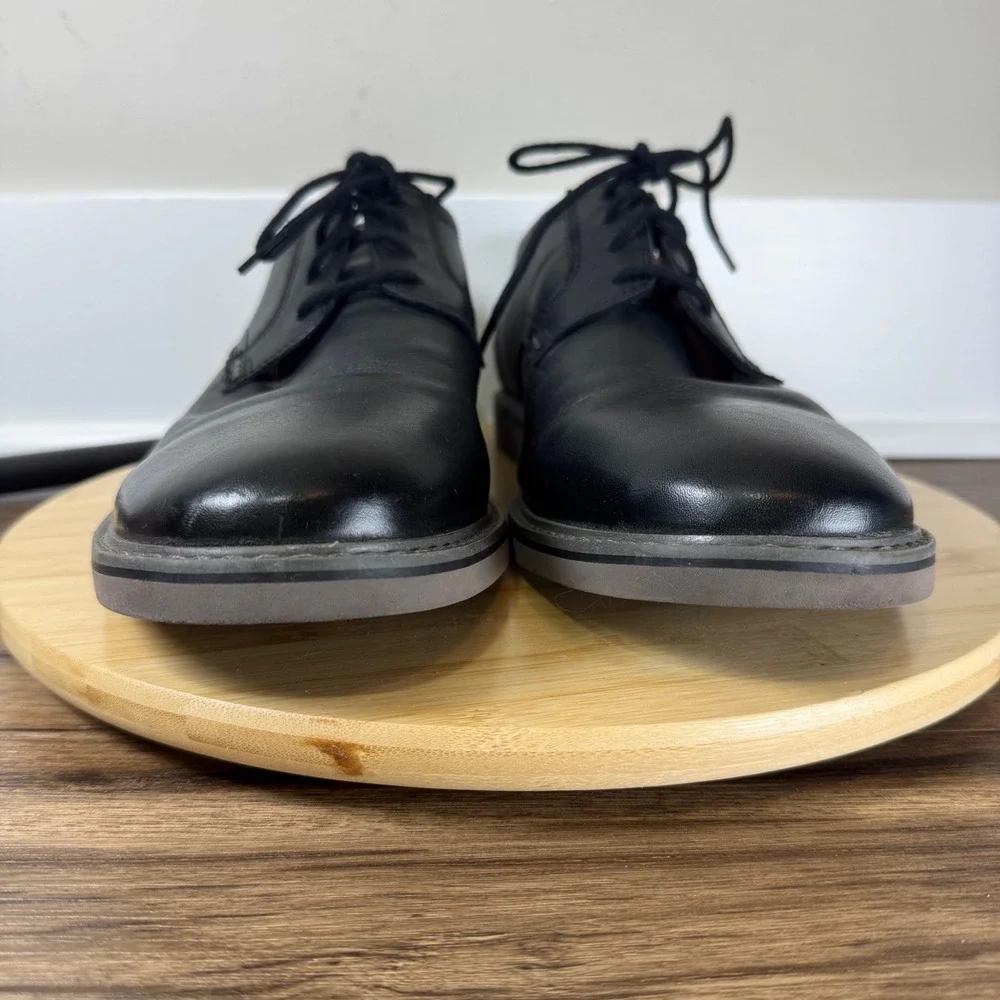 Clarks Collection Derby Mens 13 Black Leather Dress Shoes Office Wedding Modern